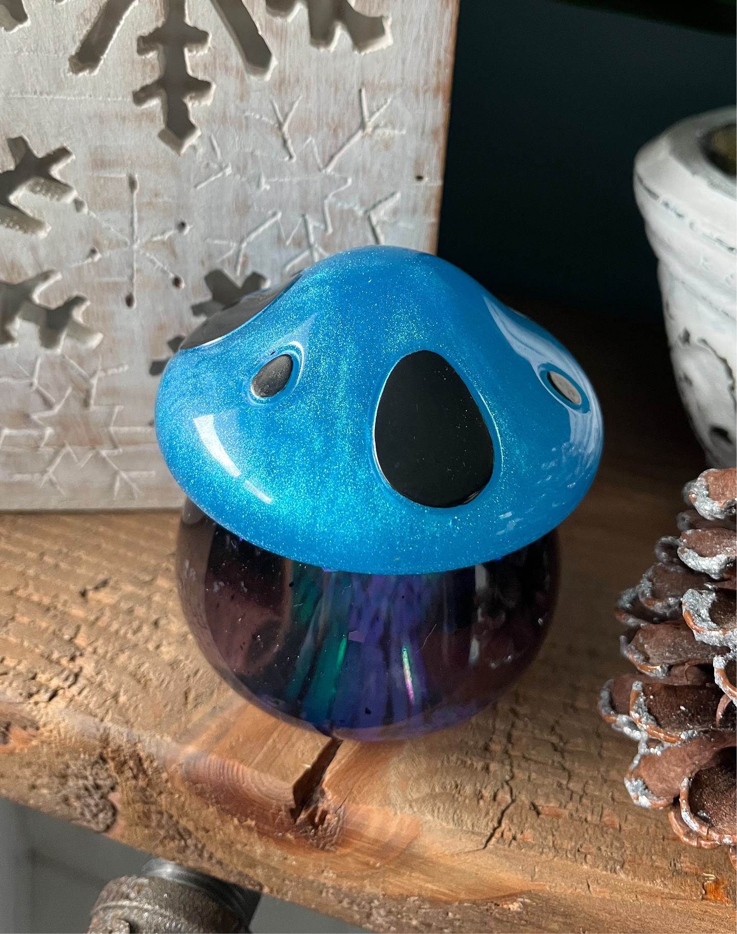 Blue & Black Mushroom Jar