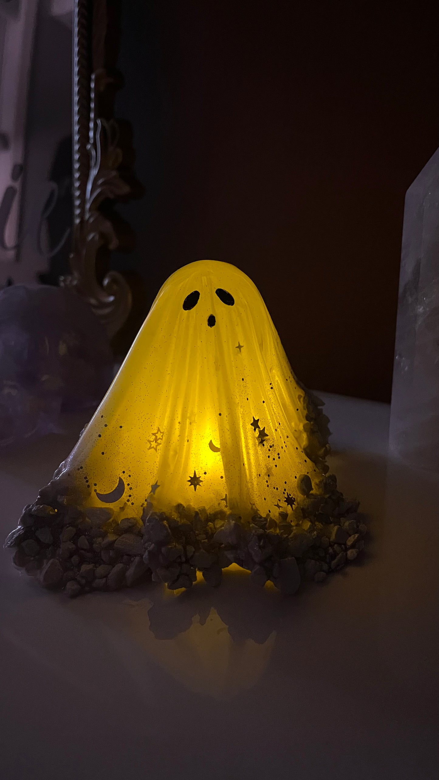 Sparkly Purple Iridescent Resin Ghost