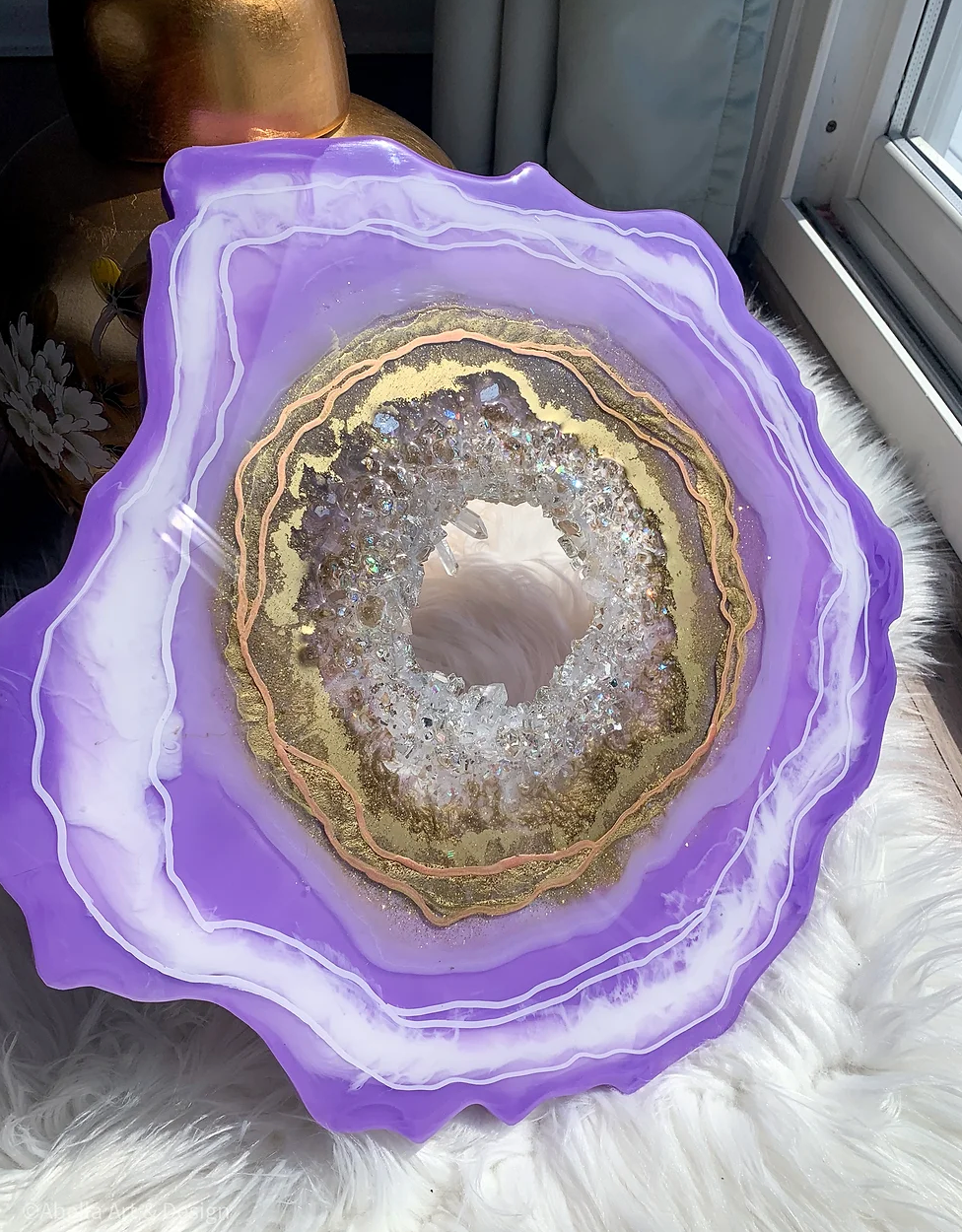 Lavender Geode Table