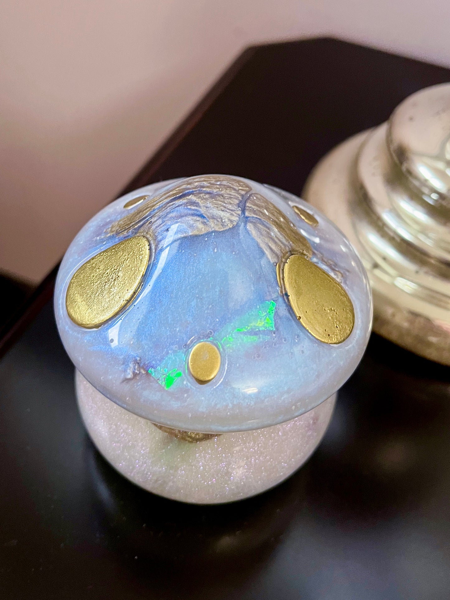 Opal Resin Mushroom Jar