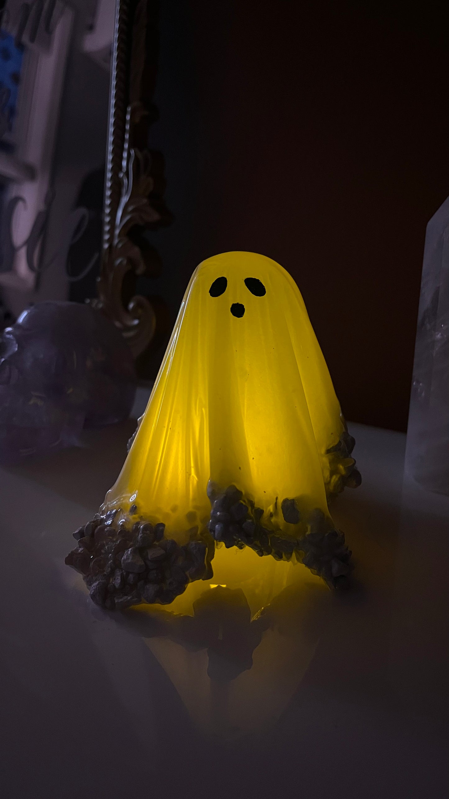 Blue Iridescent Resin Ghost