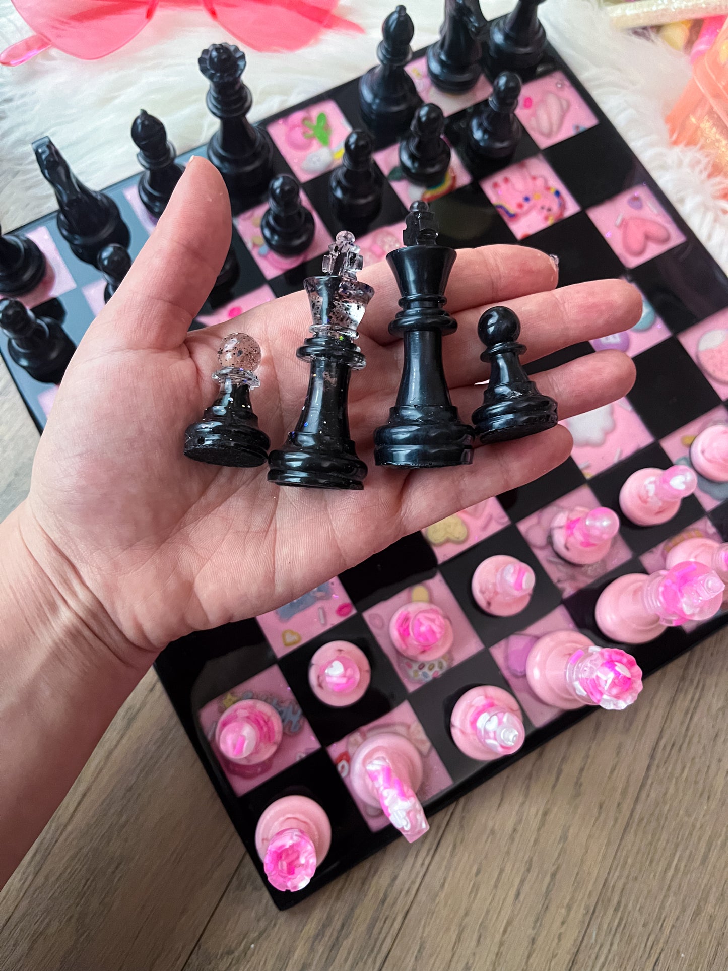 Black & Pink Chessboard