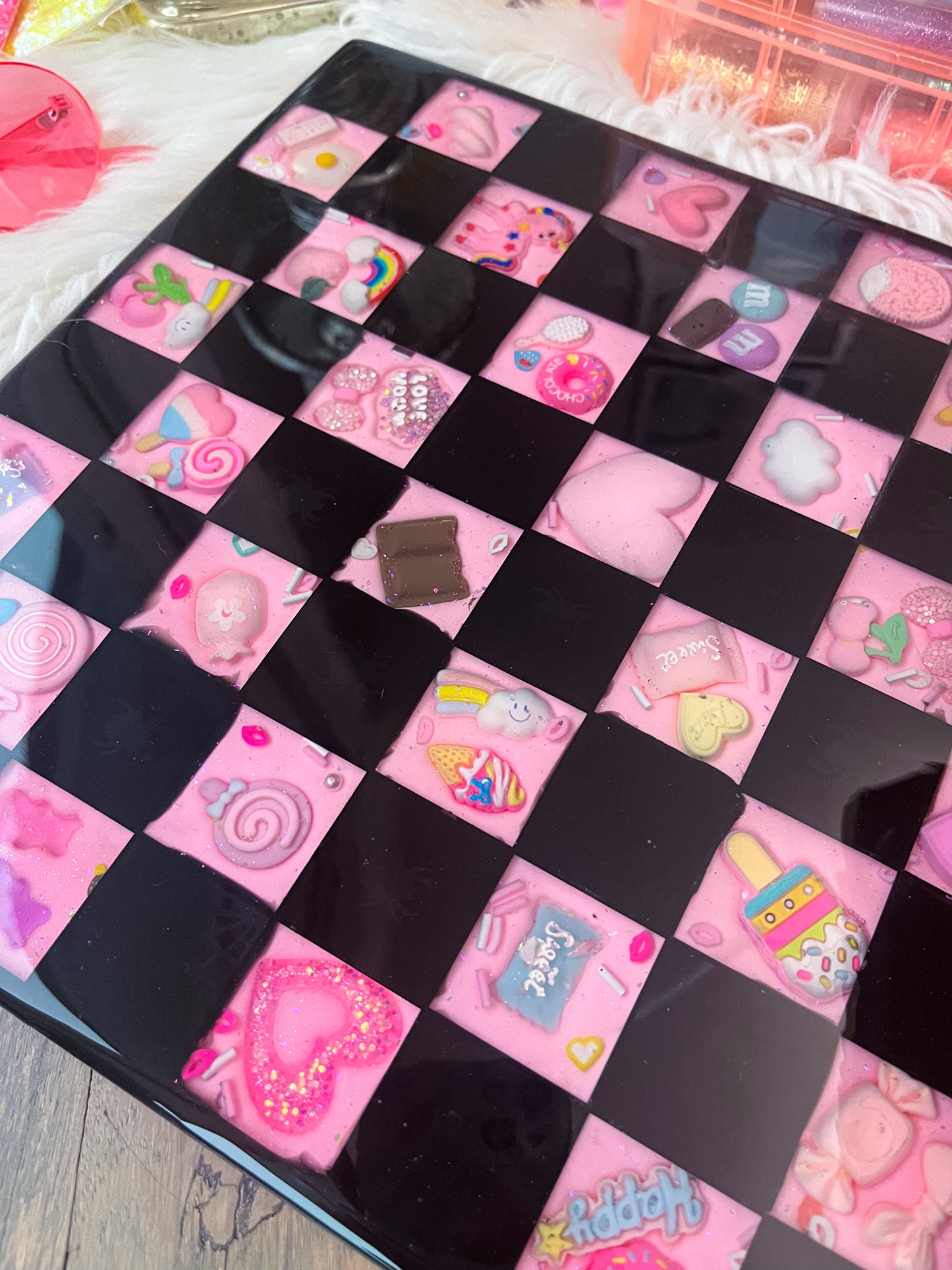 Black & Pink Chessboard