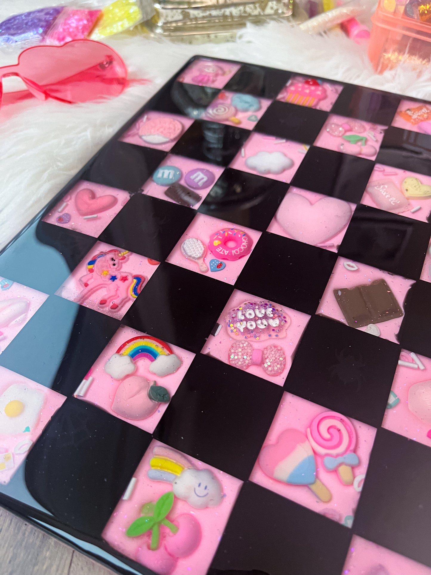 Black & Pink Chessboard